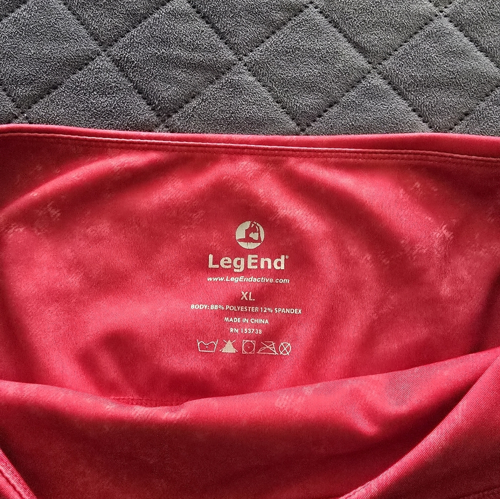 Ladies Red Active Leggings - Picture 2 of 3